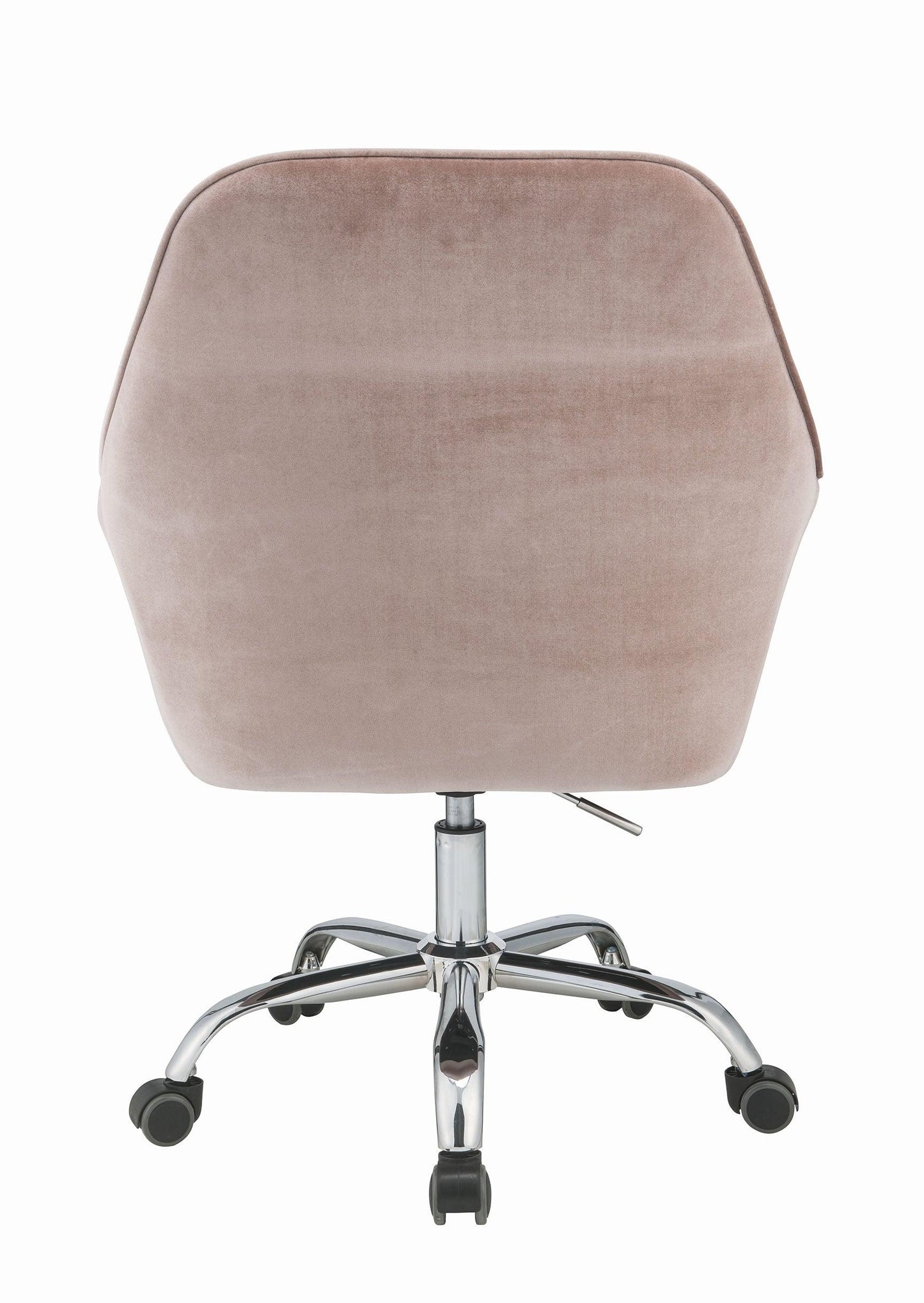 Stylish Mauve Rose Velvet Office Desk Chair on Wheels - AFS