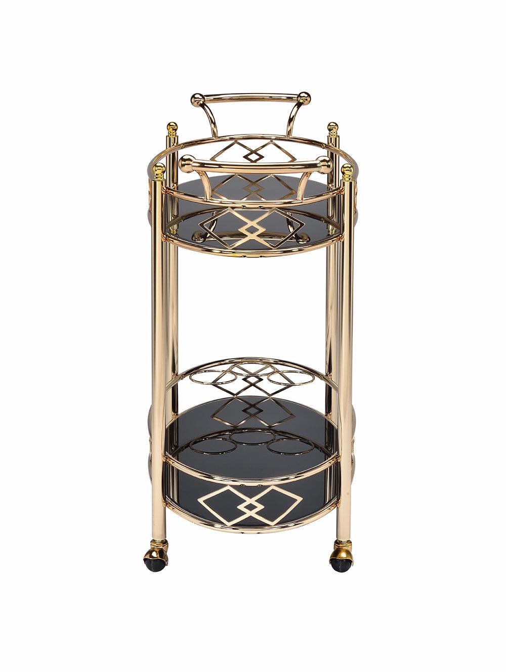 35" X 16" X 32" Gold Metal Serving Cart - AFS