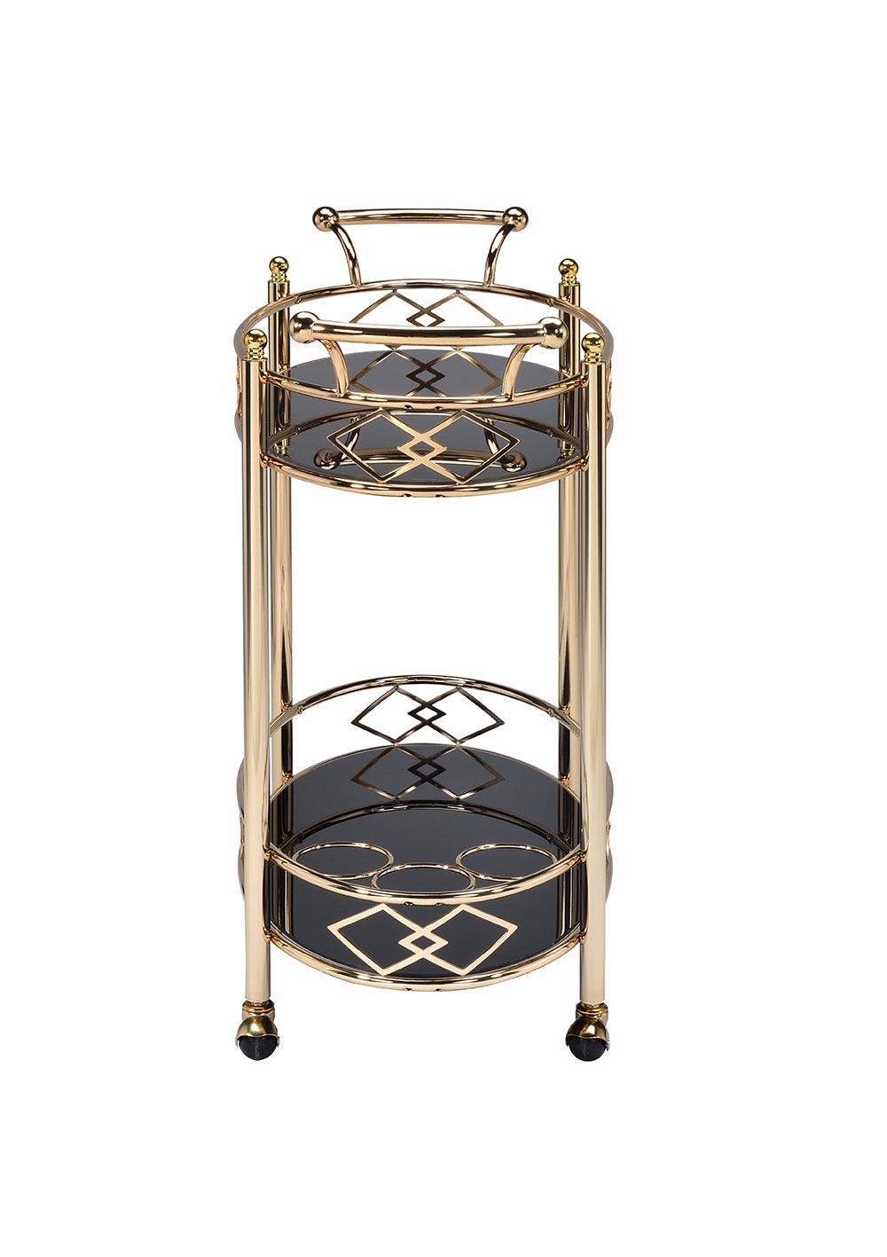 35" X 16" X 32" Gold Metal Serving Cart - AFS