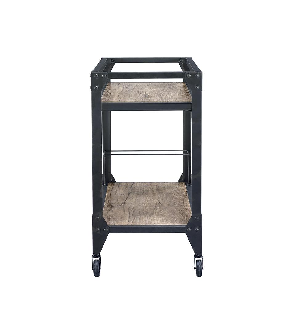 32" X 16" X 31" Black Metal Serving Cart - AFS