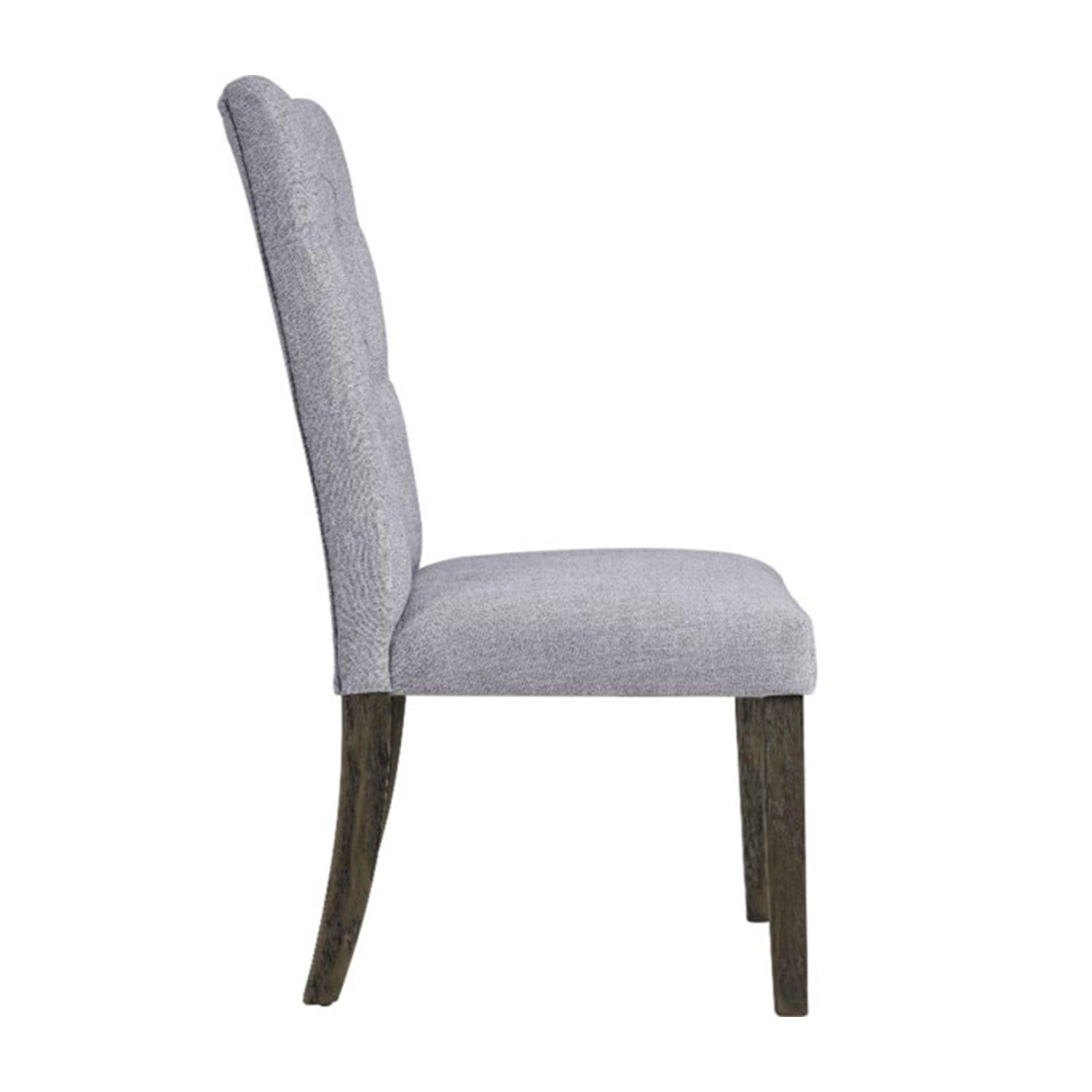 21" X 25" X 45" 2pc Gray Fabric And Gray Oak Side Chair - AFS