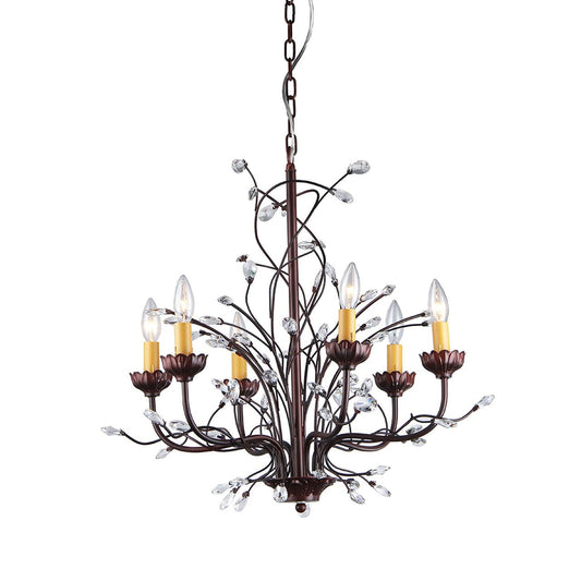 Kinsley Wonderland 6-light Crystal/ Bronze Chandelier - AFS