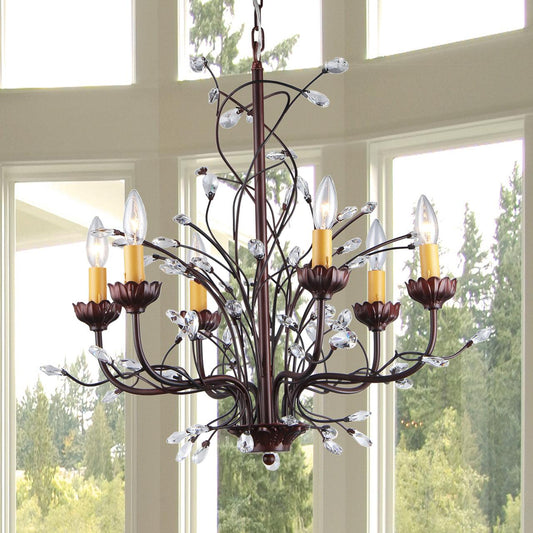 Kinsley Wonderland 6-light Crystal/ Bronze Chandelier - AFS