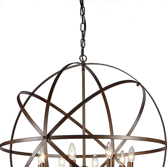 Jossie 8-light Crystal 30-inch Bronze-finish Chandelier - AFS