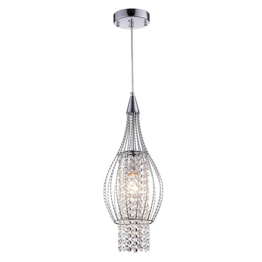 Xyza 1-light Crystal 7.5-inch Chrome-finish Chandelier - AFS