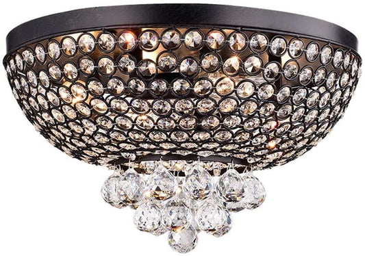 Drimil Antique Bronze Crystal Ceiling Lamp - AFS