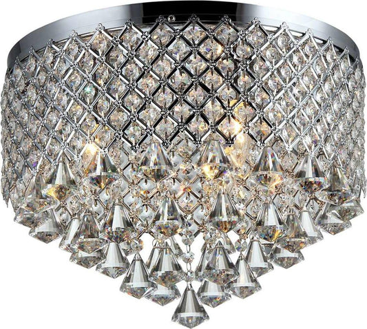 Trey 3-light Chrome 16-inch Crystal Flush Mount - AFS