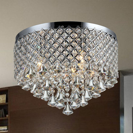 Trey 3-light Chrome 16-inch Crystal Flush Mount - AFS