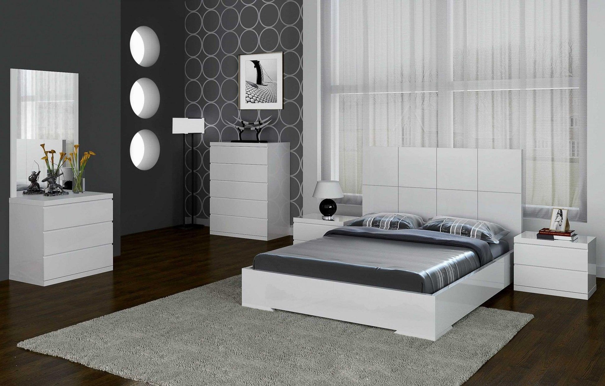 81 X 85 X 48 White Stainless Steel King Bed - AFS