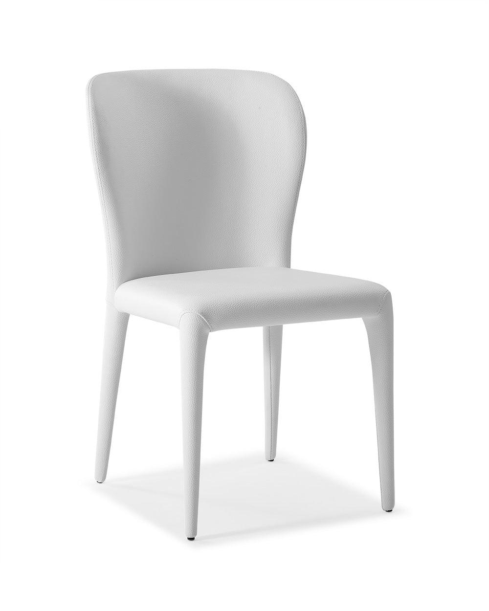 Set of 2 White Faux Leather Dining Chairs - AFS