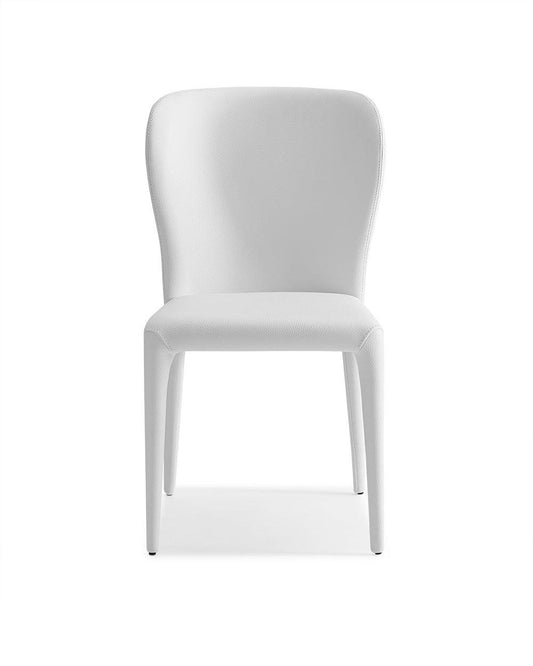 Set of 2 White Faux Leather Dining Chairs - AFS