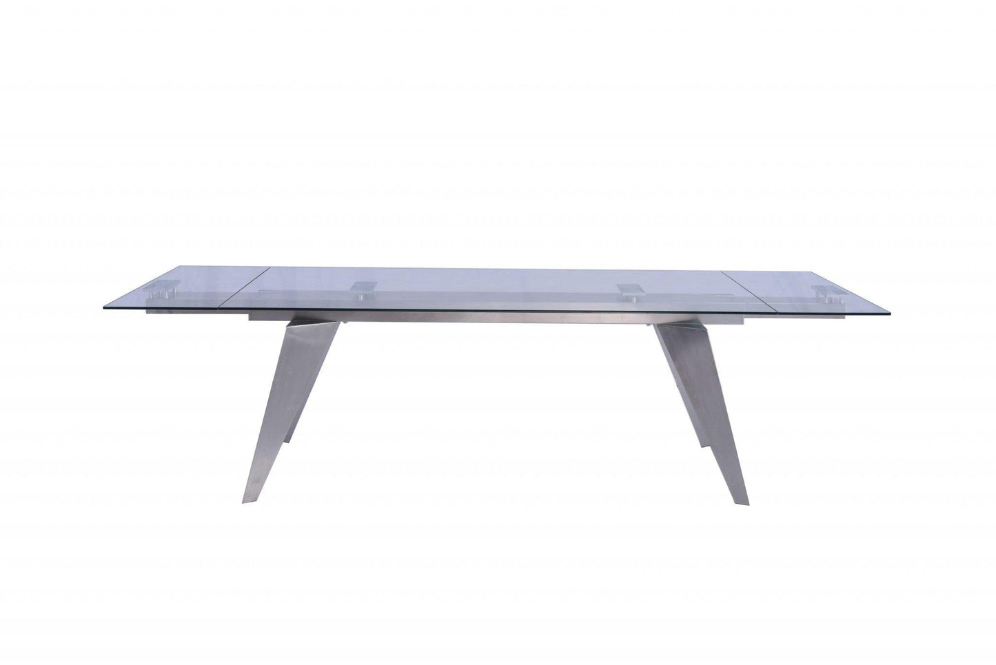 79 X 40 X 31 Clear Glass Extendable Dining Table - AFS