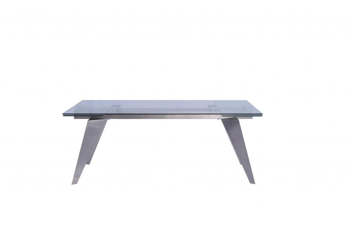 79 X 40 X 31 Clear Glass Extendable Dining Table - AFS