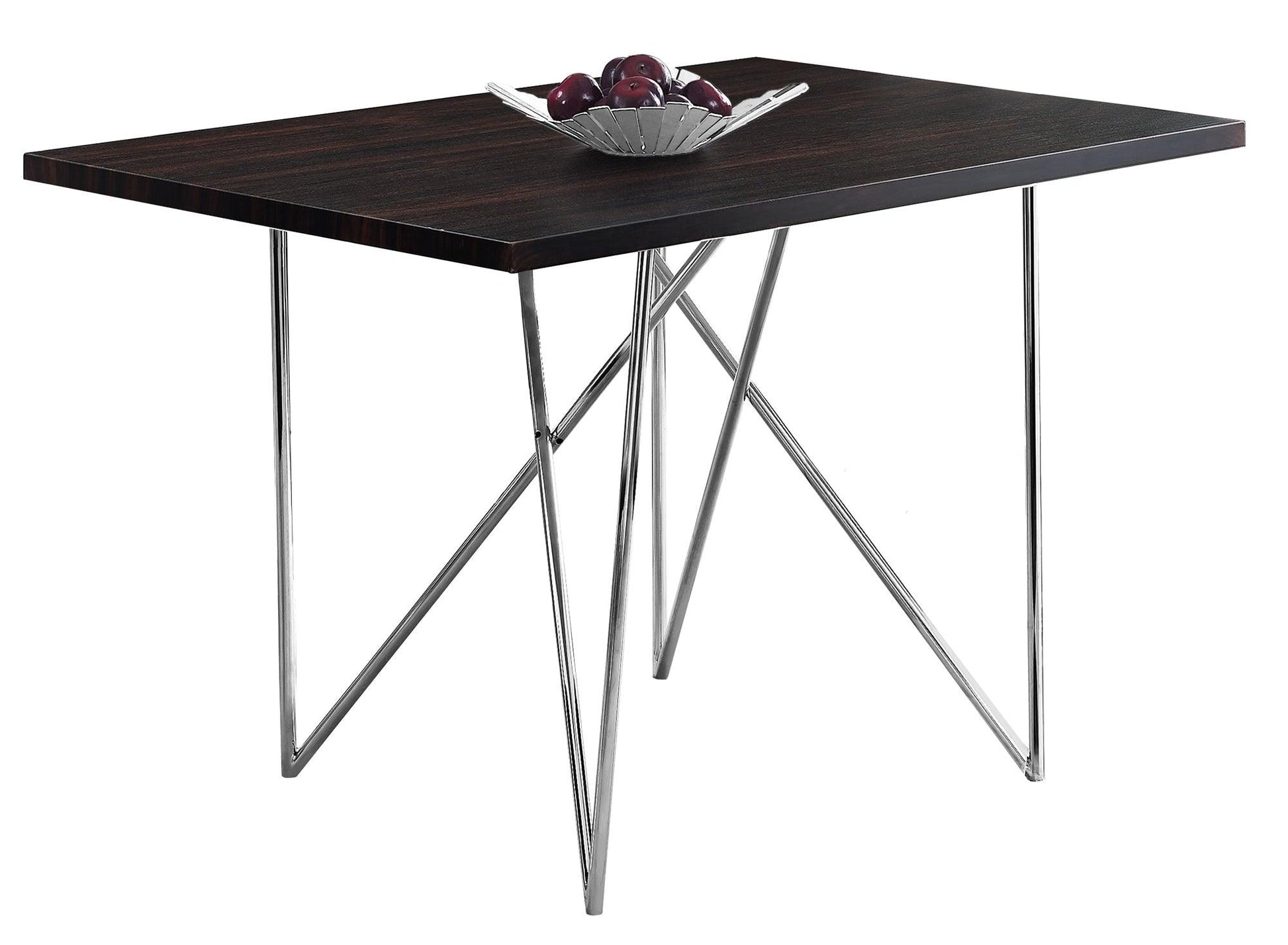 31.5" x 47.5" x 30" Cappuccino Hollow Core Particle Board Metal Dining Table - AFS