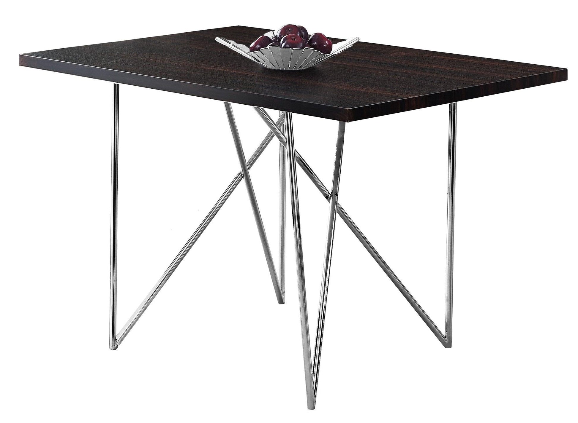 31.5" x 47.5" x 30" Cappuccino Hollow Core Particle Board Metal Dining Table - AFS