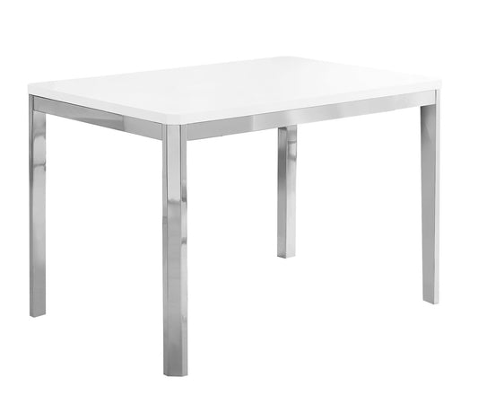 31.5" x 47.5" x 30" White Particle Board Metal Dining Table - AFS