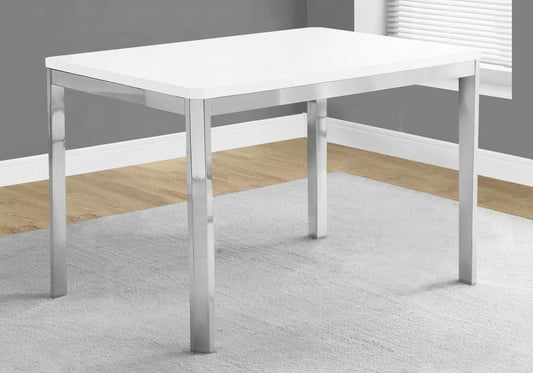 31.5" x 47.5" x 30" White Particle Board Metal Dining Table - AFS