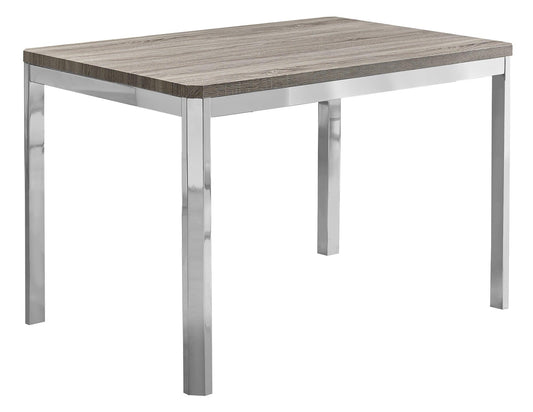 31.5" x 47.5" x 30" Dark Taupe Hollow Core Particle Board Metal Dining Table - AFS