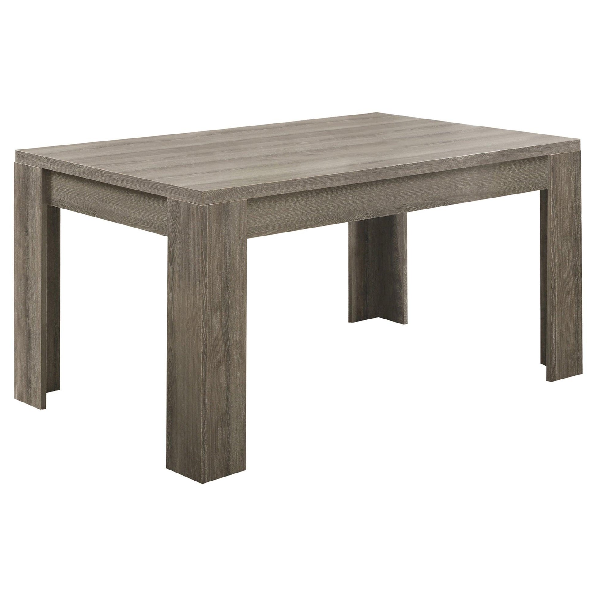 35.5" x 59" x 30" Dark Taupe Particle Board Hollow Core and MDF Dining Table - AFS