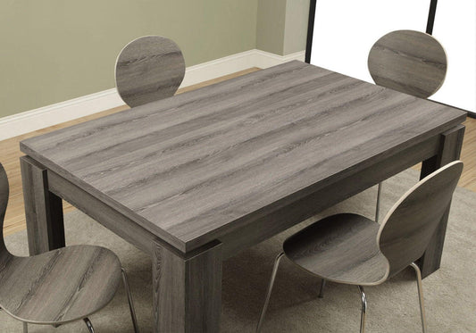 35.5" x 59" x 30" Dark Taupe Particle Board Hollow Core and MDF Dining Table - AFS