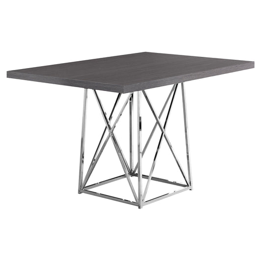 36" x 48" x 31" Dark Taupe Particle Board Metal Dining Table - AFS