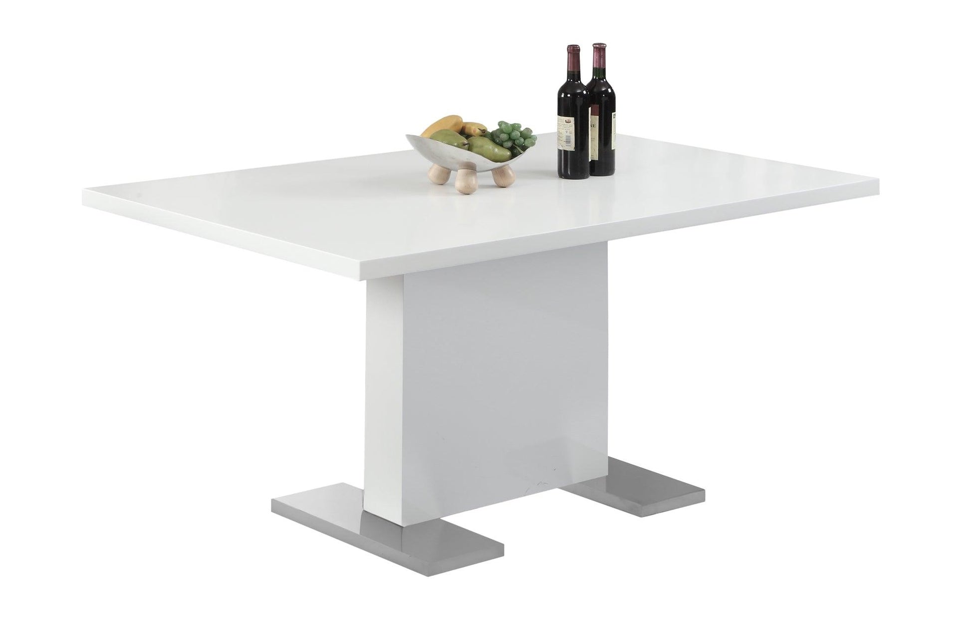 35.5" x 59" x 30" White Metal Dining Table - AFS