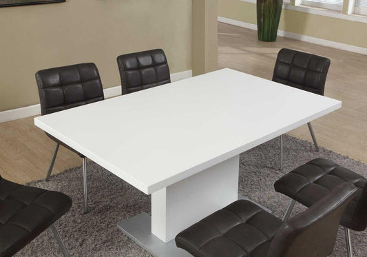 35.5" x 59" x 30" White Metal Dining Table - AFS