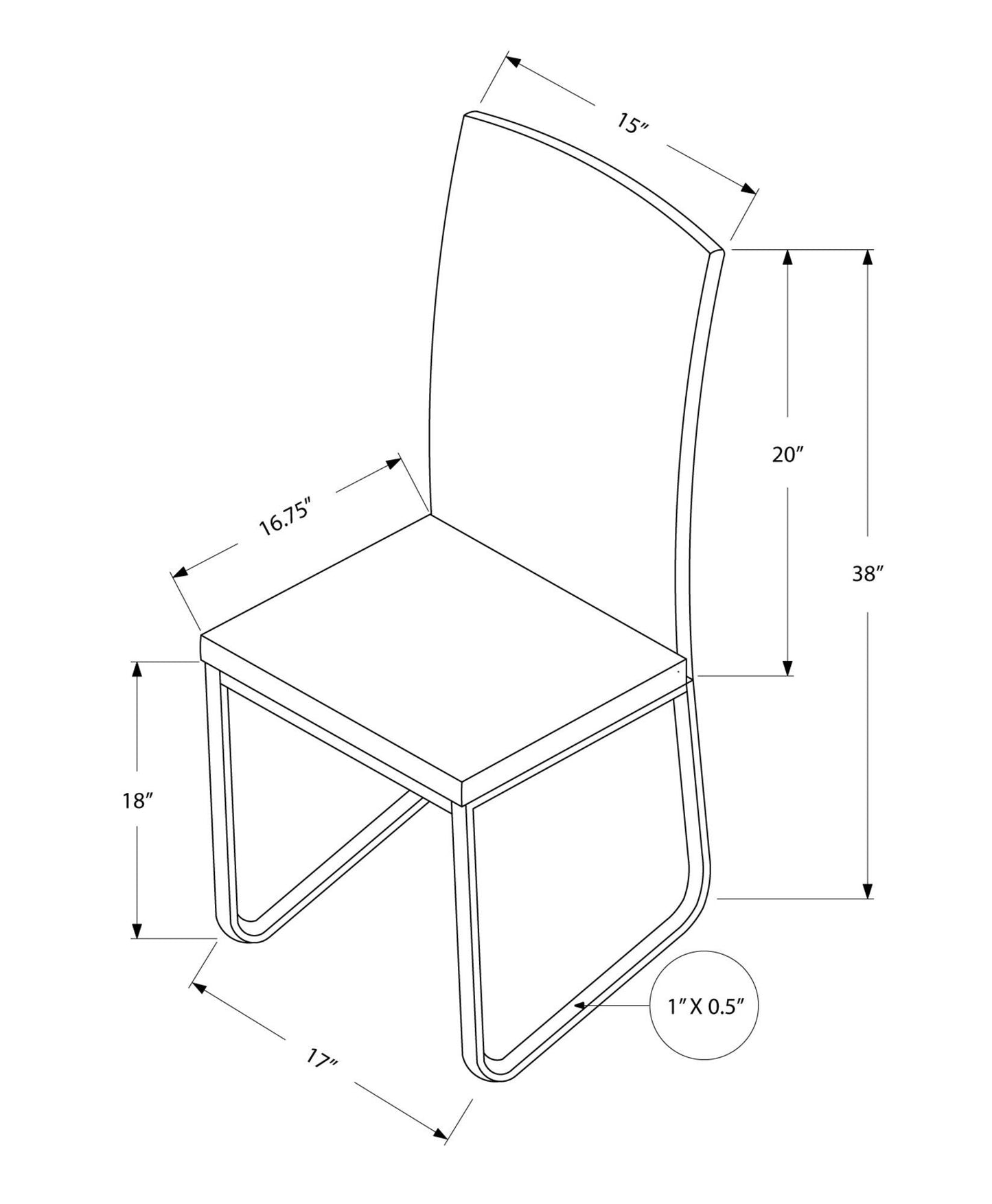 Two 38" Black Faux Leather and Metal Dining Chairs - AFS