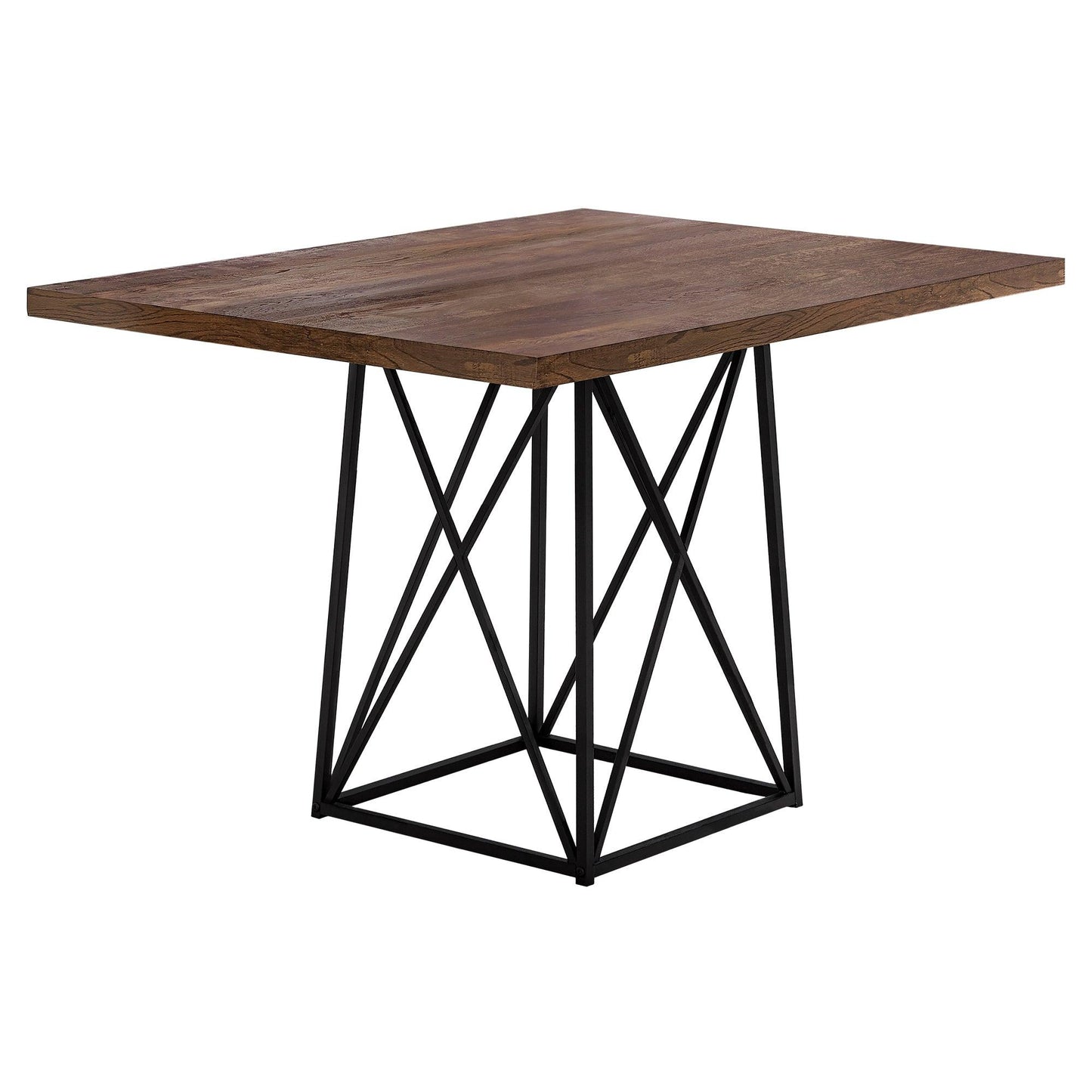 36" x 48" x 31" Dark Taupe Particle Board Metal Dining Table - AFS