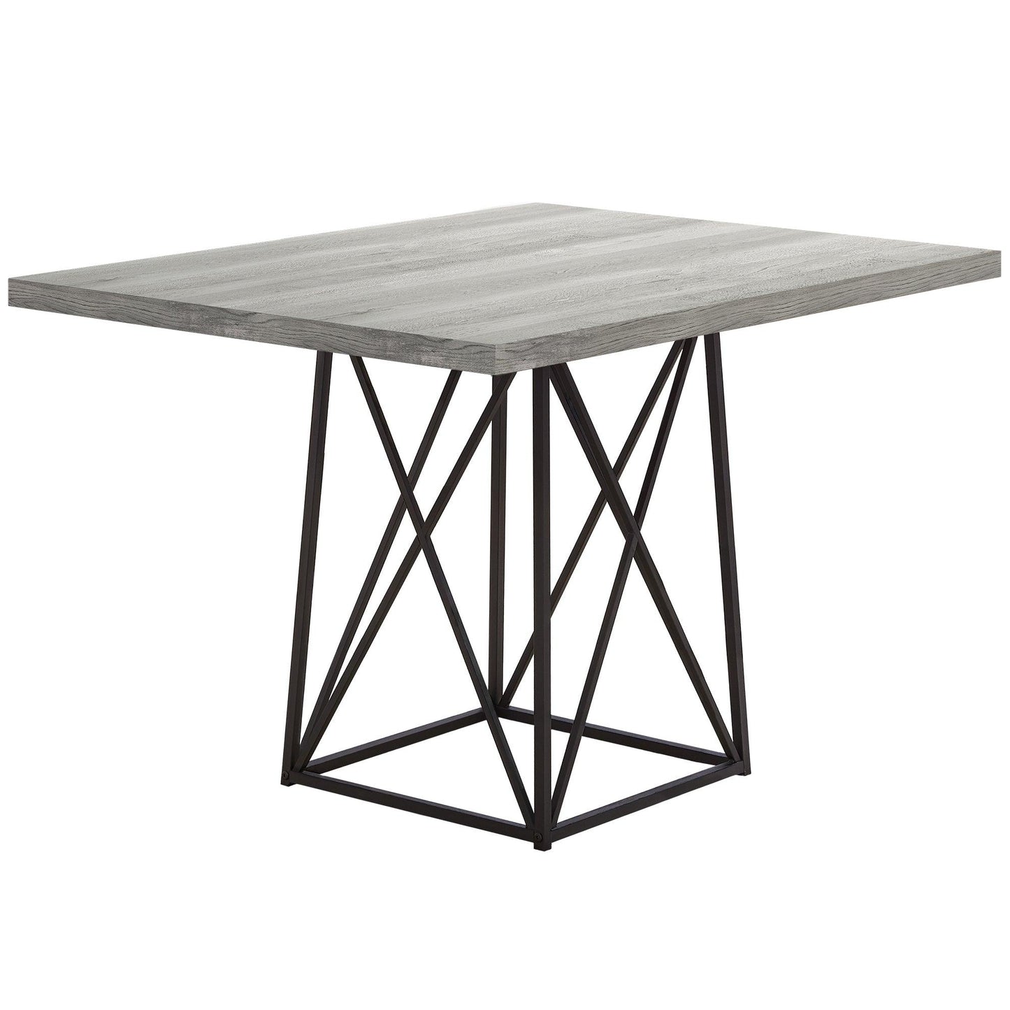 36" x 48" x 31" Dark Taupe Particle Board Metal Dining Table - AFS