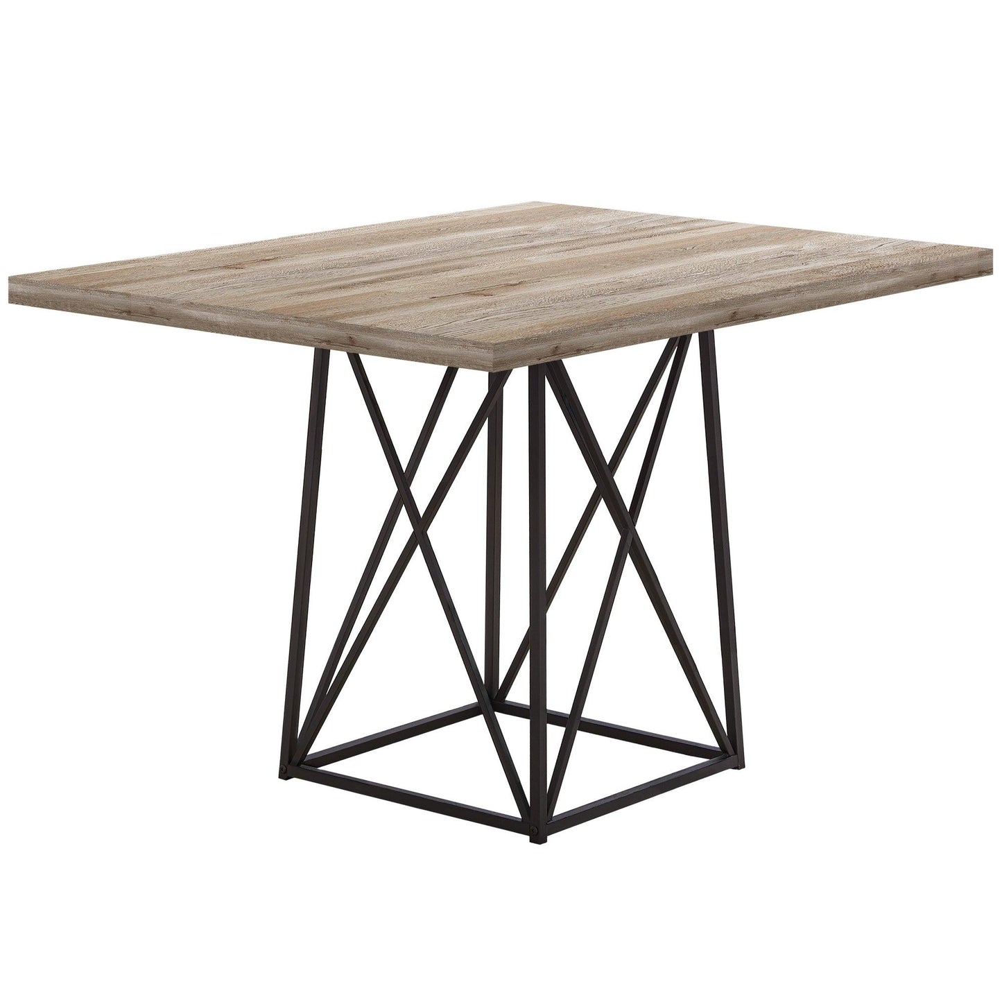 36" x 48" x 31" Dark Taupe Particle Board Metal Dining Table - AFS