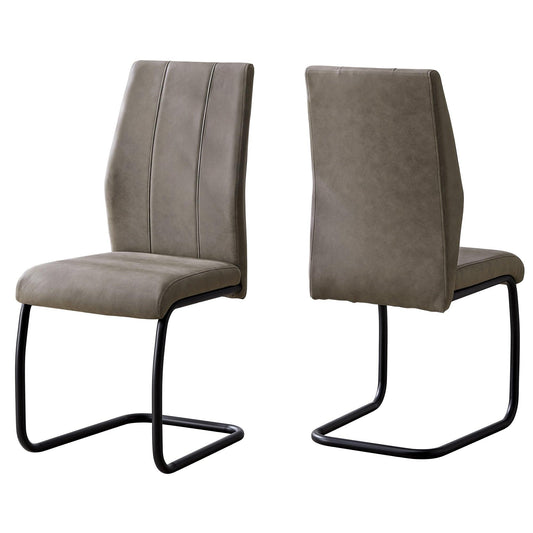 40.5" x 34.5" x 77.5" Taupe Black Foam Metal Polyester Dining Chairs 2pcs - AFS