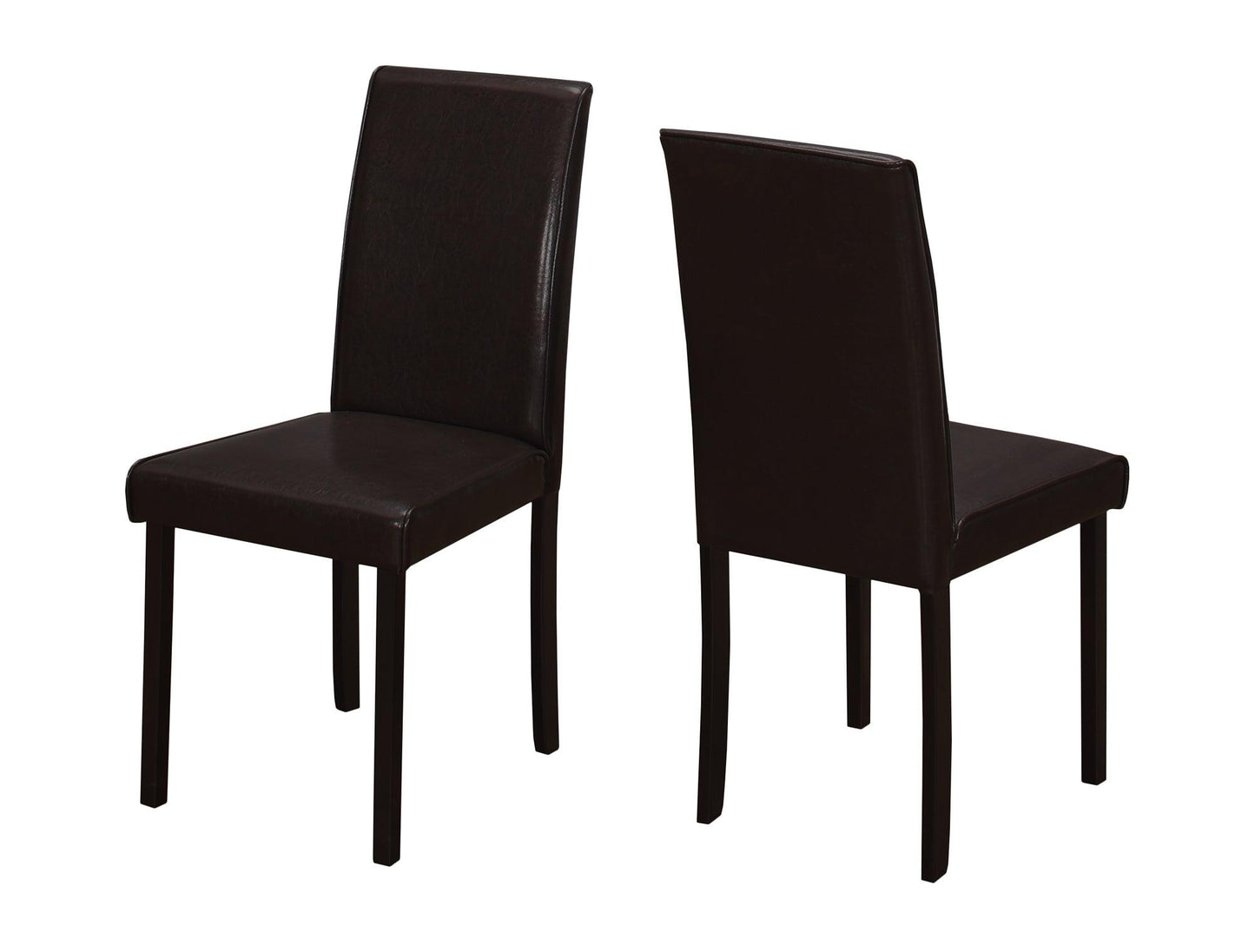 44.5" x 35.5" x 72" Cappuccino Foam Solid Wood Leather Look Dining Chairs 2pcs - AFS