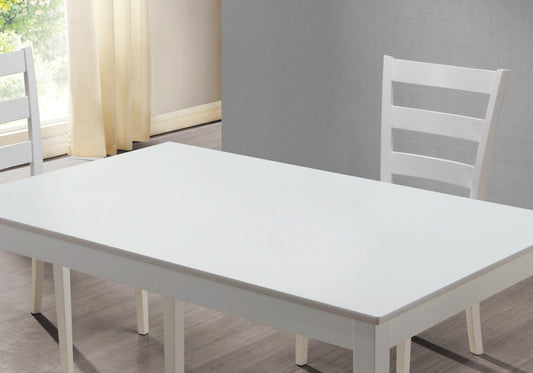 69.5" x 81.5" x 99" White Grey Solid Wood Foam Veneer 5pcs Dining Set - AFS