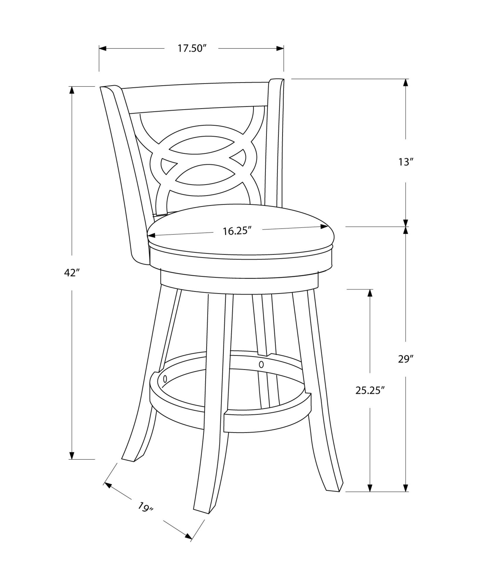 38" x 35" x 84" Oak Black Solid Wood Foam Veneer Leather Look 2pcs Swivel Barstools - AFS