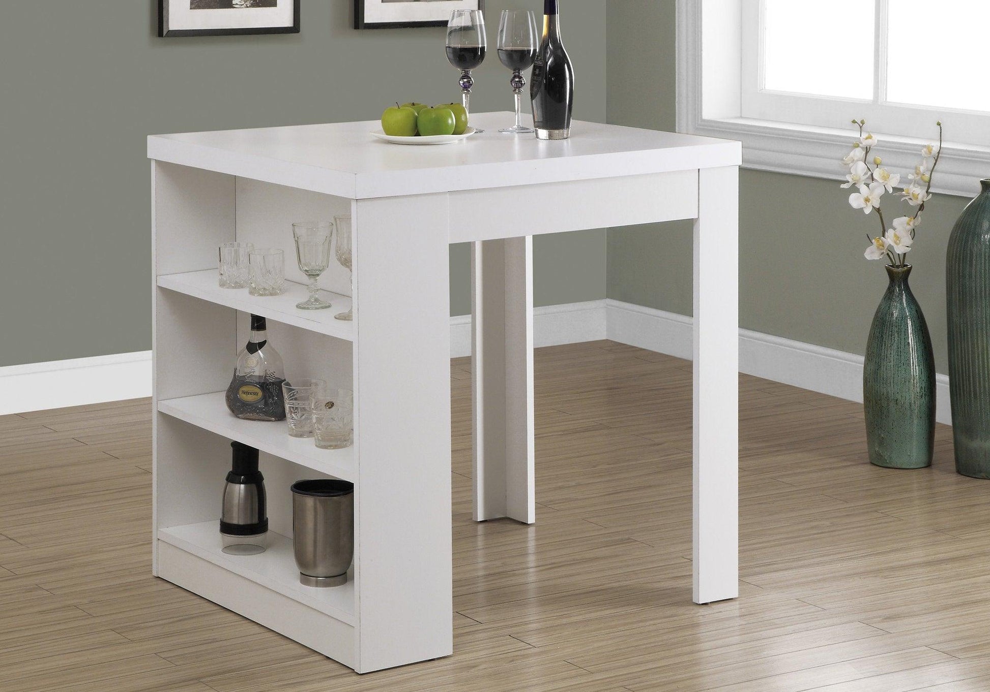 30" White Particle Board Hollow Core and MDF Counter Height Dining Table - AFS