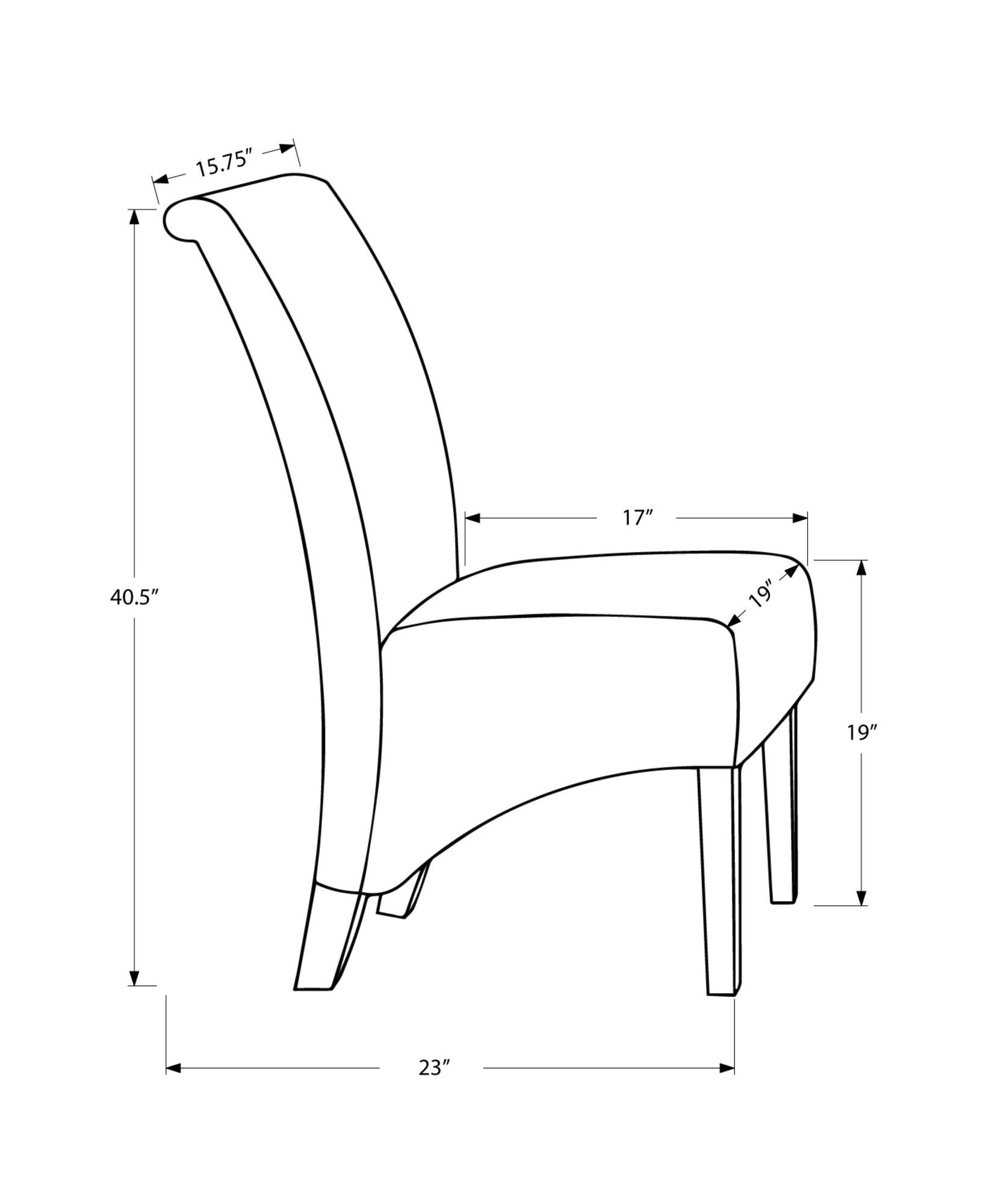 46" x 38" x 81" Beige Cappuccino Foam Particle Board Solid Wood Linen Dining Chairs 2pcs - AFS