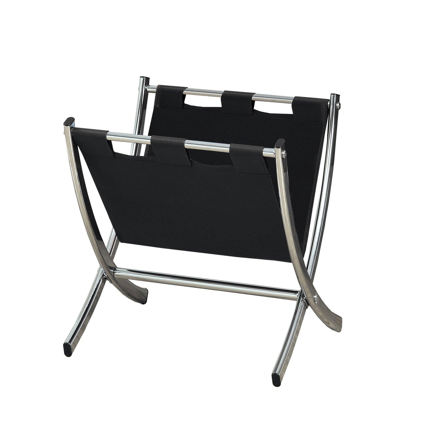 17.75" x 15" x 14.5" Black Metal Magazine Rack - AFS