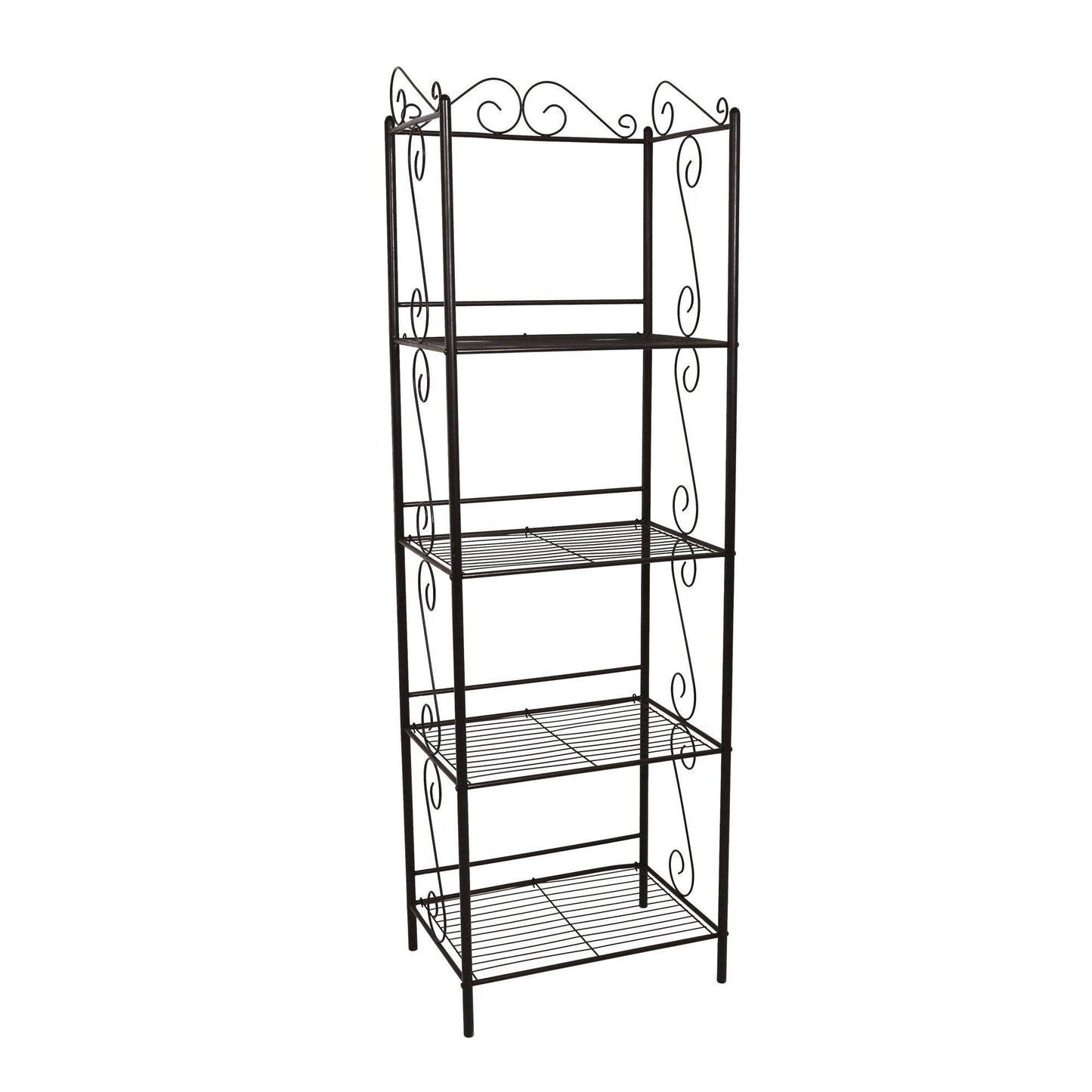 15.25" x 22" x 70" Brown Metal Shelf Bookcase - AFS