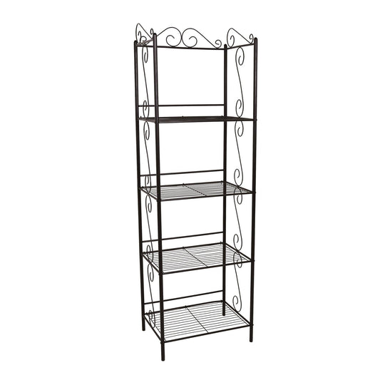 15.25" x 22" x 70" Brown Metal Shelf Bookcase - AFS