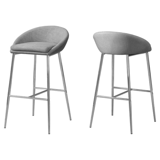 41" x 41" x 71.5" Grey Foam Metal Polyester Barstool set of 2 - AFS