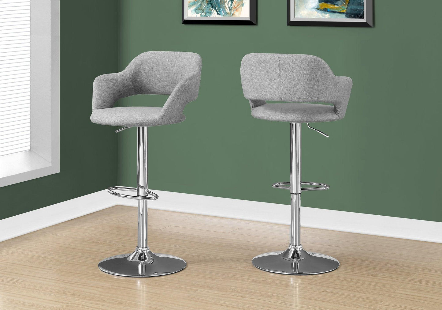 21" x 22.5" x 36" Grey Foam Metal Polyester Barstool - AFS