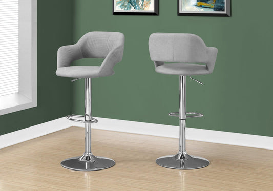 21" x 22.5" x 36" Grey Foam Metal Polyester Barstool - AFS