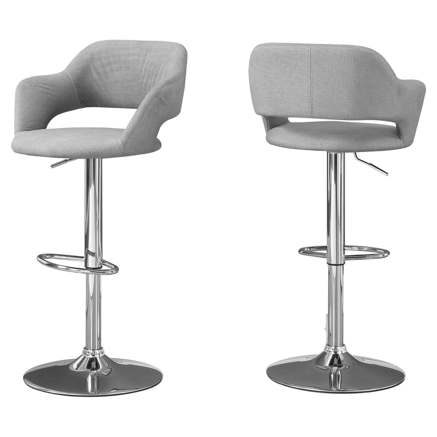 21" x 22.5" x 36" Grey Foam Metal Polyester Barstool - AFS