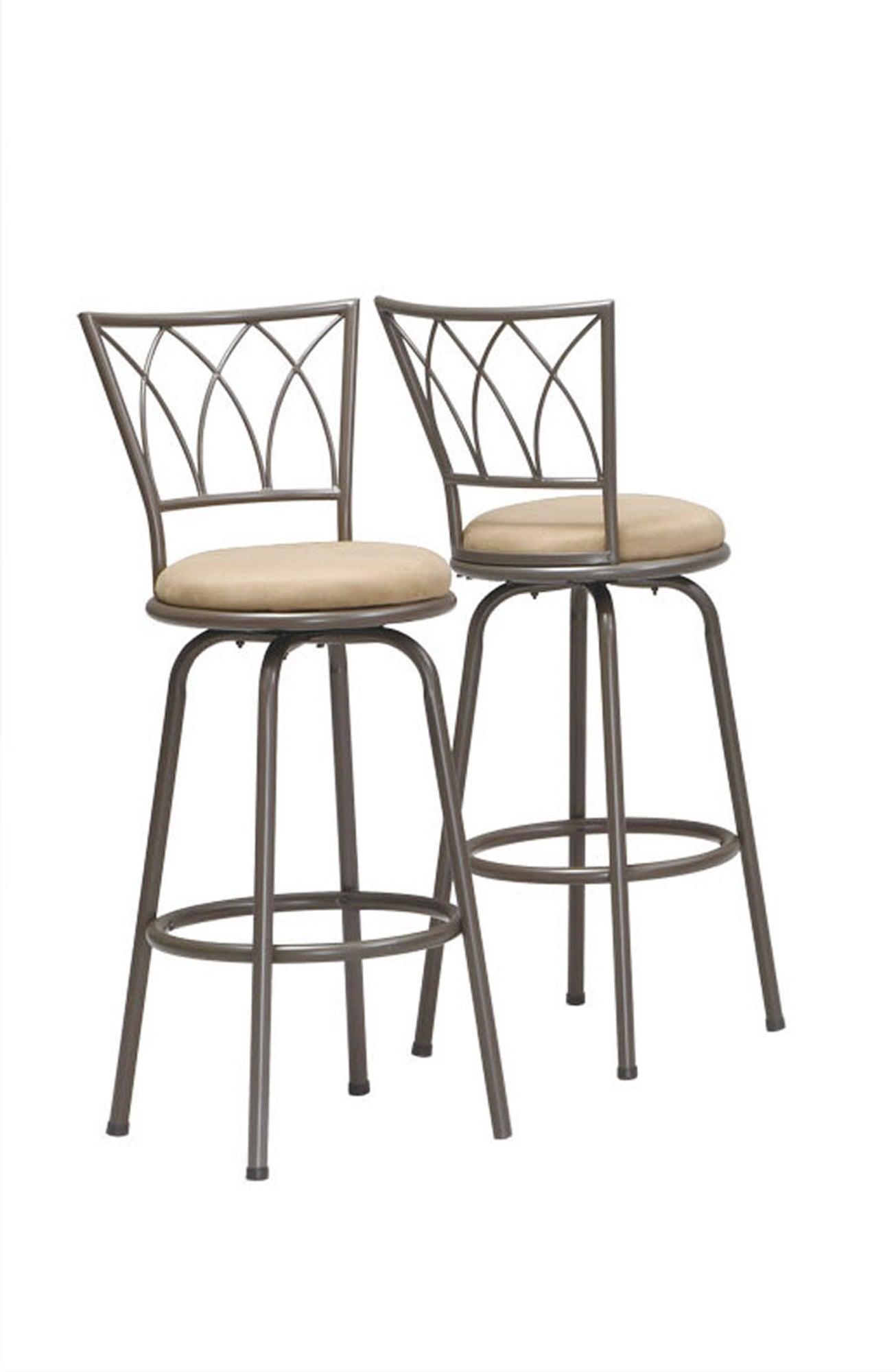 43" x 43" x 86" Espresso Metal Foam MicroSuede Barstool 2pcs - AFS