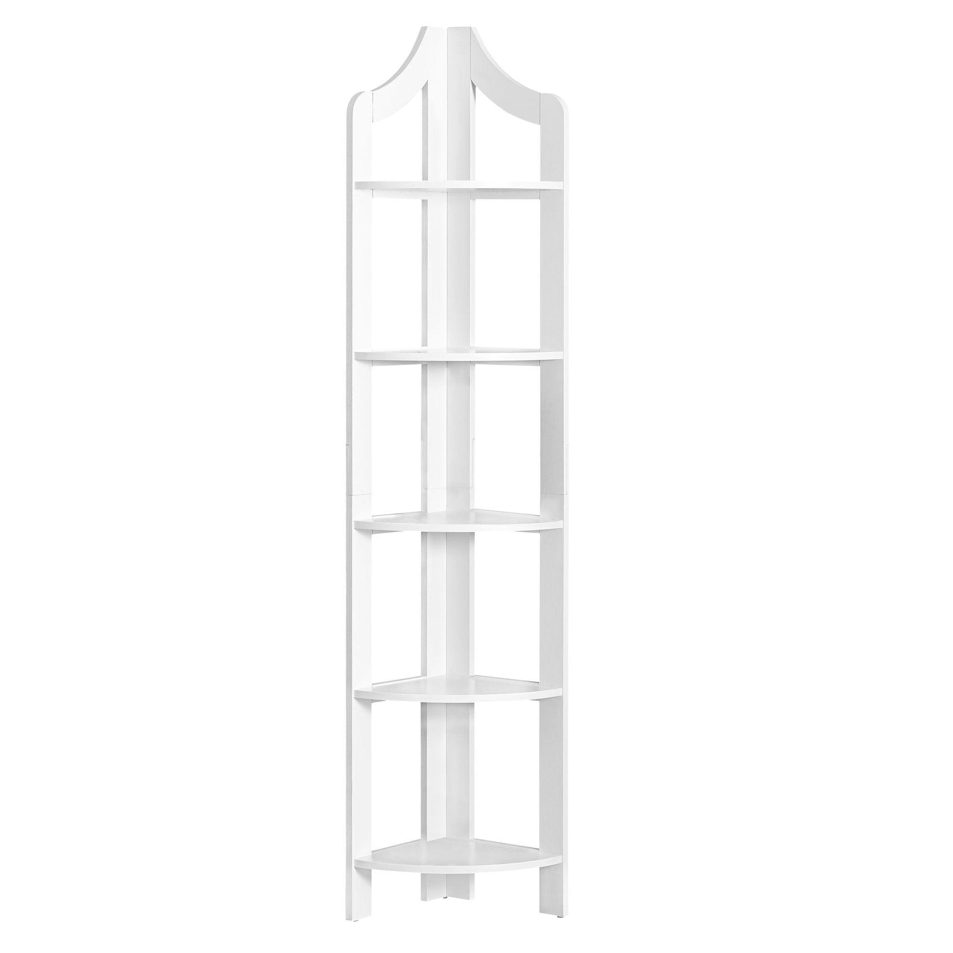 White Corner Accent Shelf Bookcase - AFS