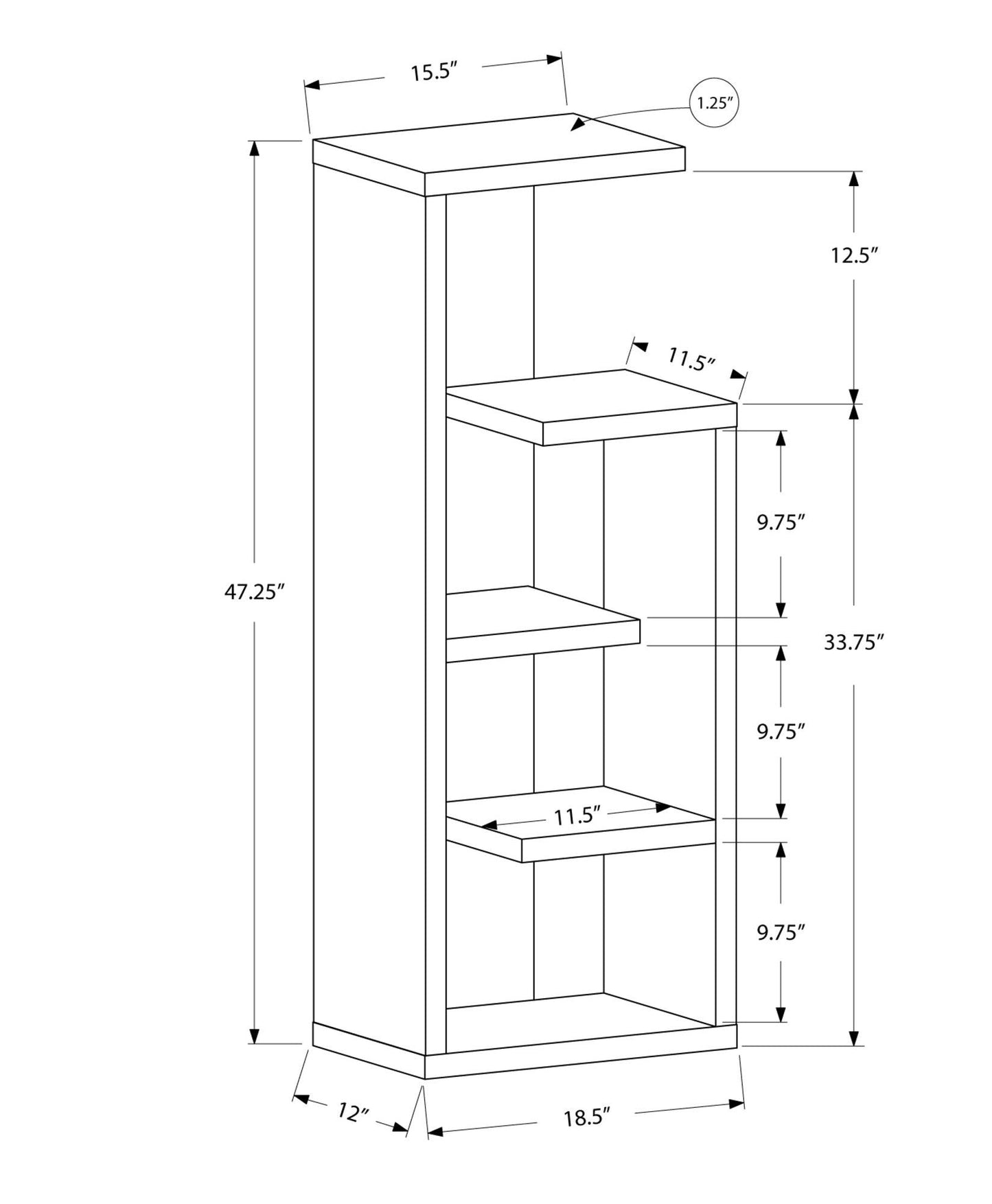 Dark Taupe Bookcase - AFS