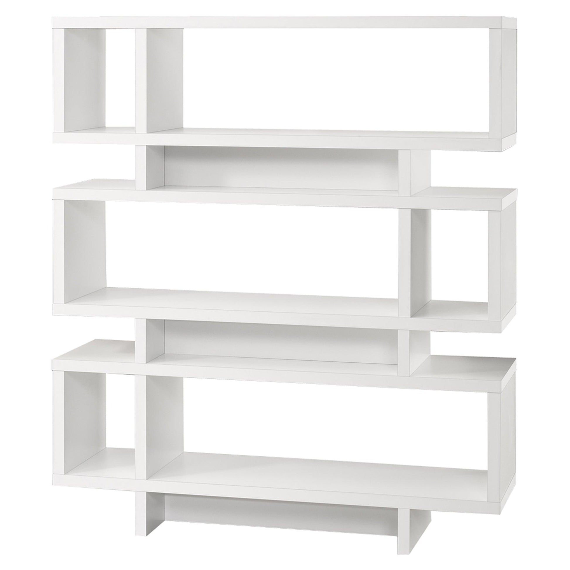 12" x 47.25" x 54.75" Grey White Particle Board Hollow Core Bookcase - AFS