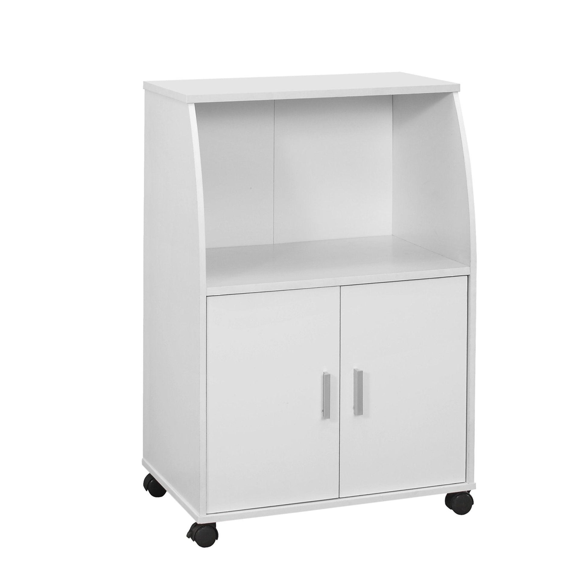 15.25" x 22" x 33" White Particle Board Laminate Kitchen Cart - AFS