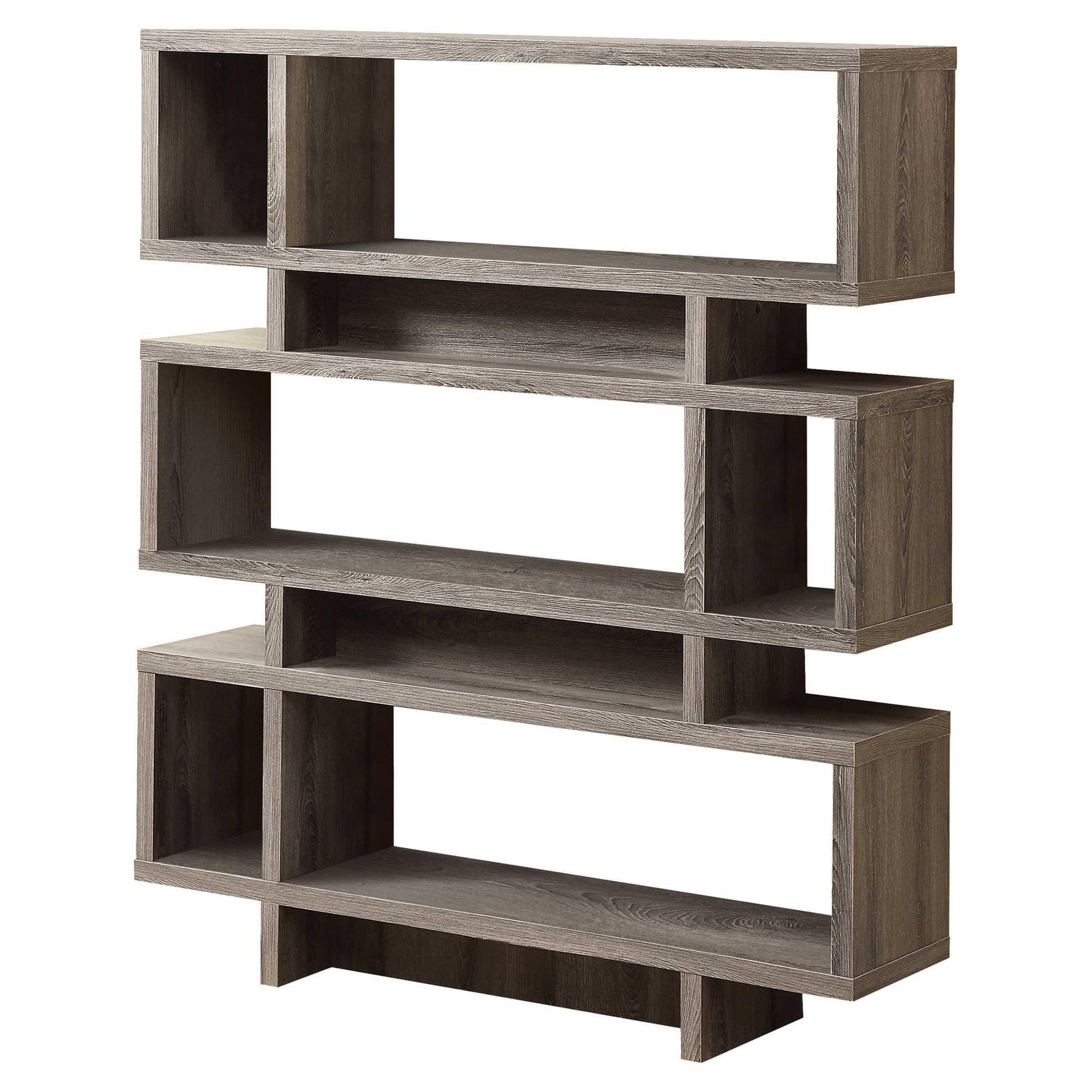 12" x 47.25" x 54.75" Grey White Particle Board Hollow Core Bookcase - AFS